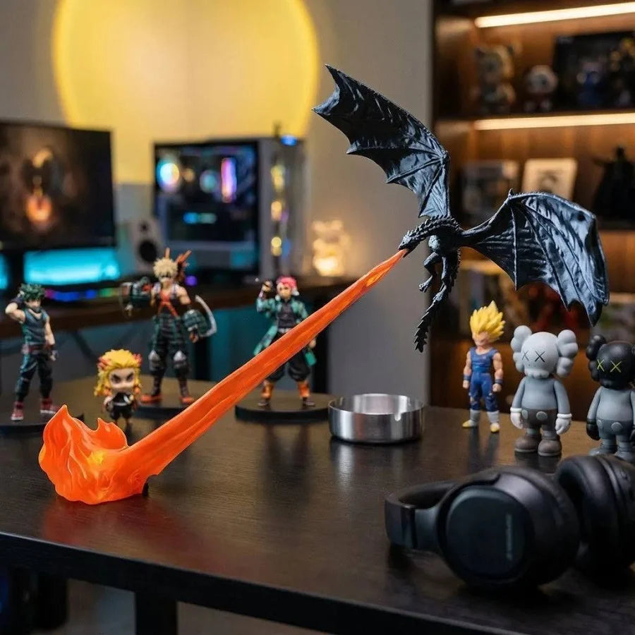 Fire Dragon lamp displayed on a gaming desk