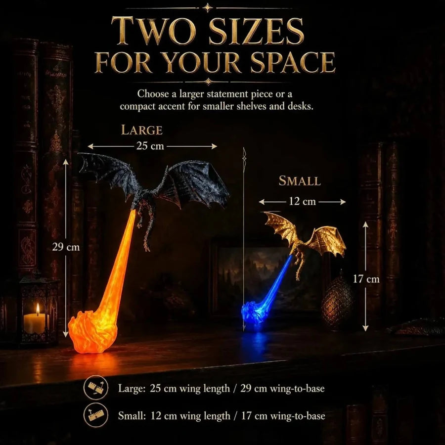 Reference size comparison for the Fire Dragon lamp